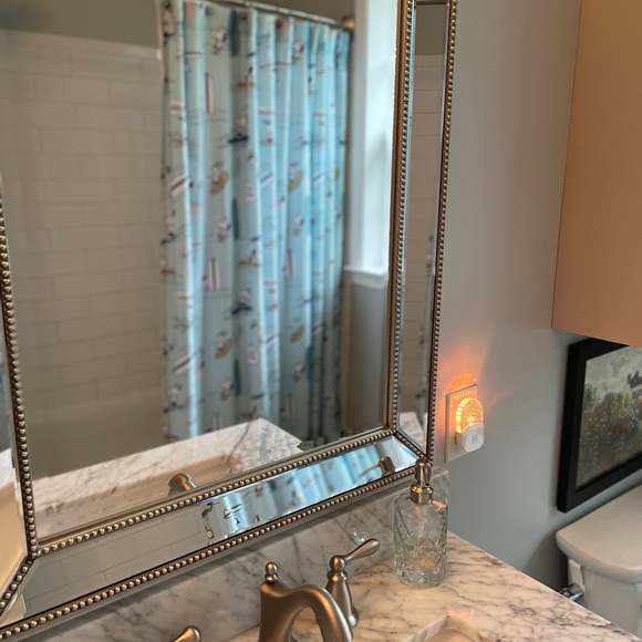 NEW COND! POTTERY BARN SNOOPY SHOWER CURTAIN - Picture 4 of 5